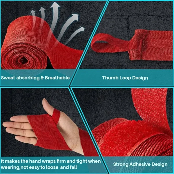 kf-S9674501bf0cd44d2aa4d3b29691dc658o لفتان من ضمادات الملاكمة القطنية بطول 2.5 متر، حزام رياضي، قفازات ساندا، قفازات فنون القتال المختلطة، ضمادات للأحزمة والمنافسات